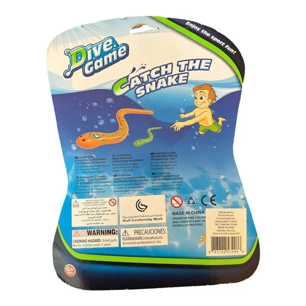 Snake Catch Dive Game Pool Toy Set 4 Weighted Water Snakes Summer Underwater
